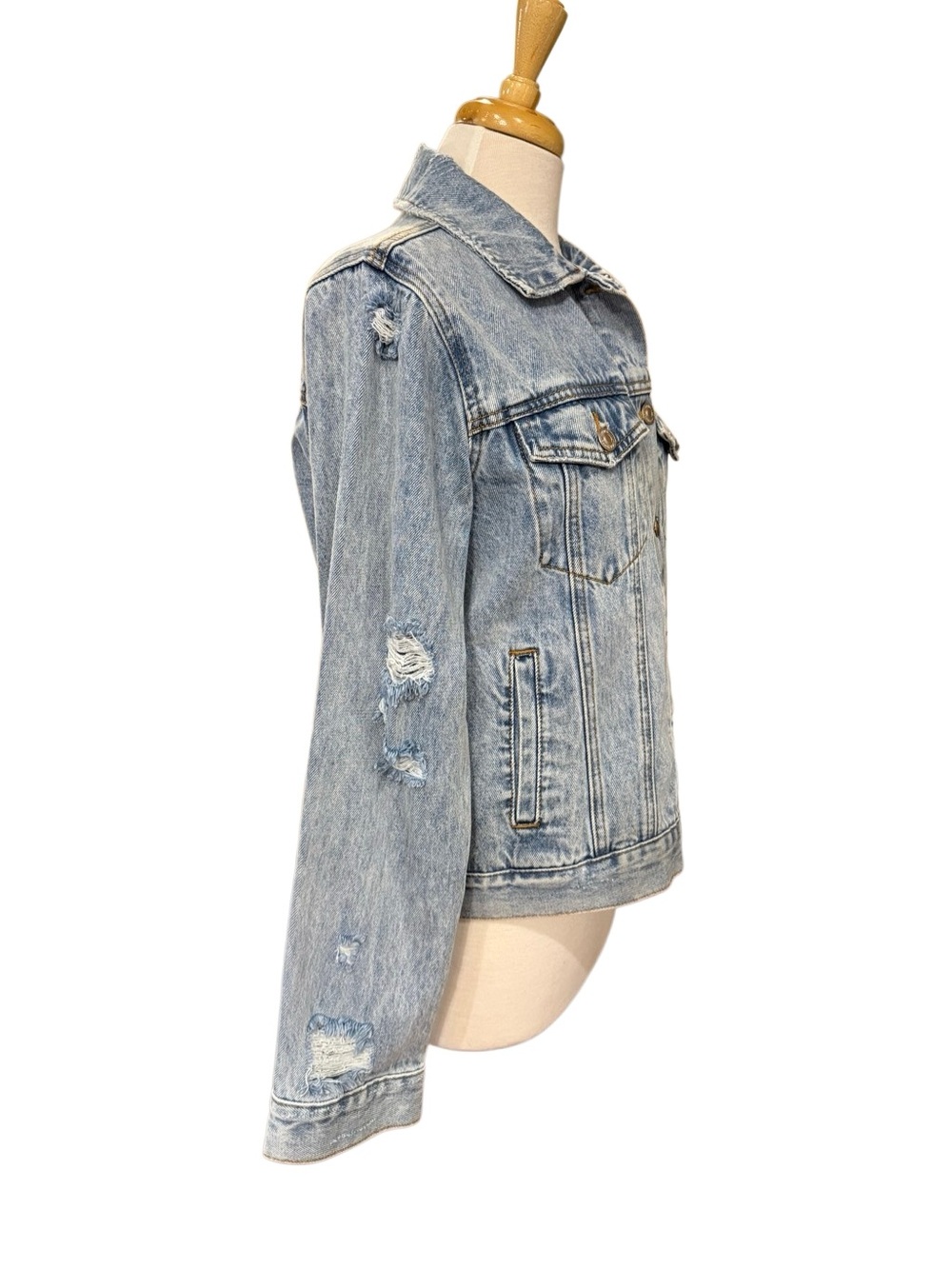 Atlanta Falcons NFL Football Forever 21 Denim Jean Jacket Size M - Picture 6 of 15
